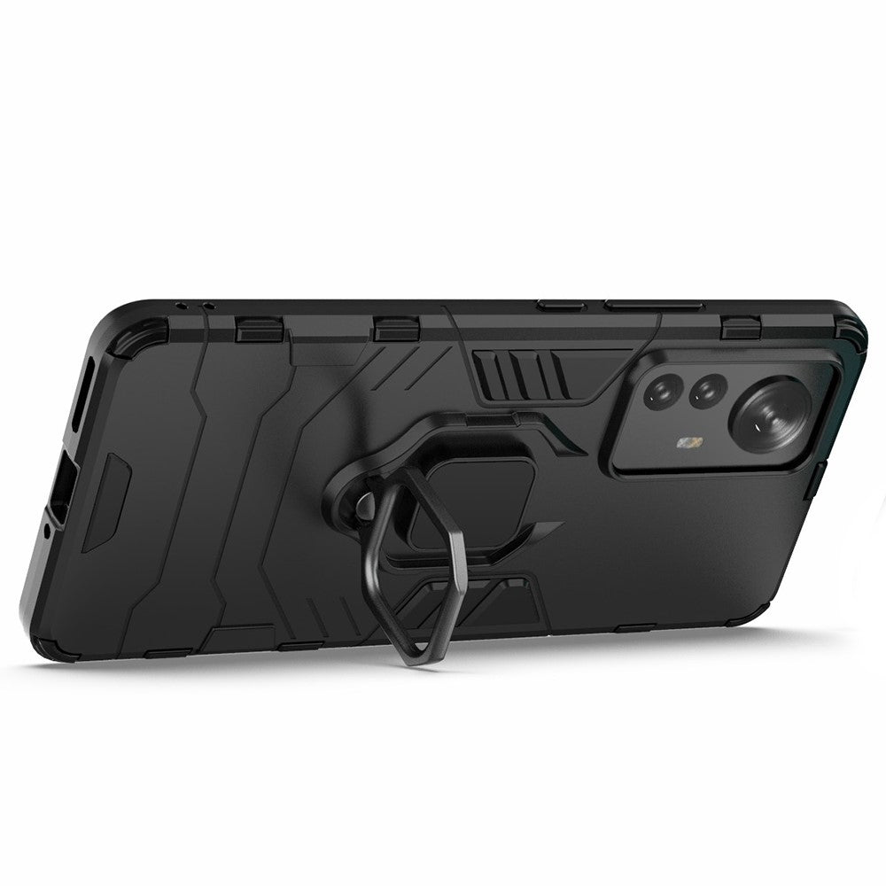 Hybrid Phone Case for Xiaomi 12 Pro 5G / 12S Pro 5G /12 Pro (Dimensity) 5G, Ring Kickstand Hard PC + Soft TPU Shock-Absorbing Phone Cover