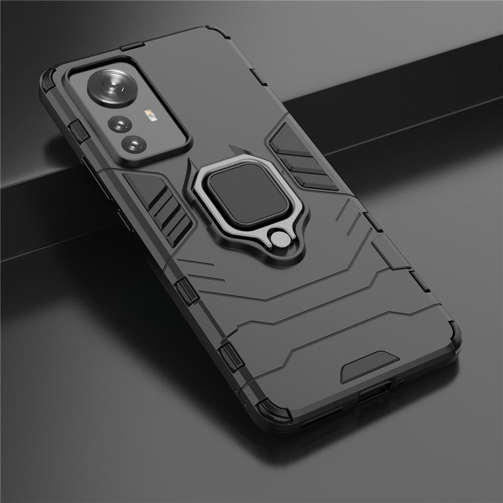 Hybrid Phone Case for Xiaomi 12 Pro 5G / 12S Pro 5G /12 Pro (Dimensity) 5G, Ring Kickstand Hard PC + Soft TPU Shock-Absorbing Phone Cover