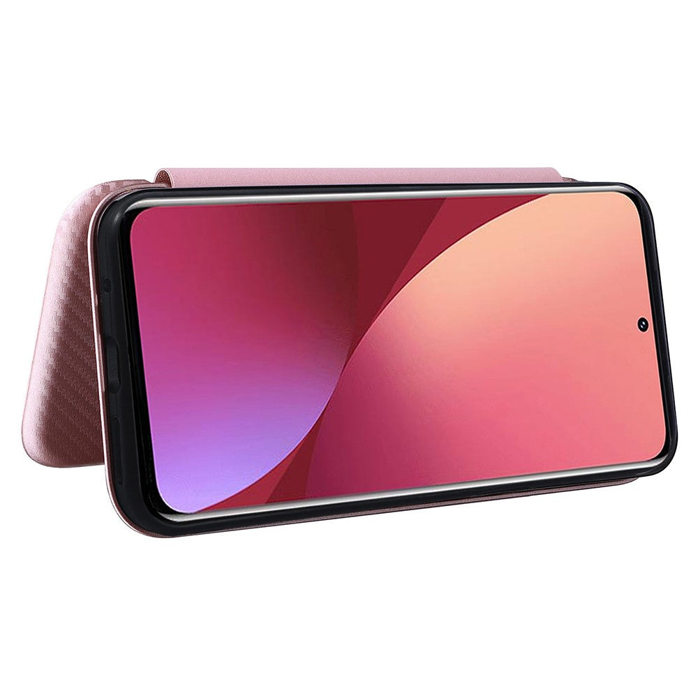 For Xiaomi 12 Pro 5G / 12S Pro 5G /12 Pro (Dimensity) 5G PU Leather Cover Card Slot Carbon Fiber Texture Folio Flip Stand Phone Case