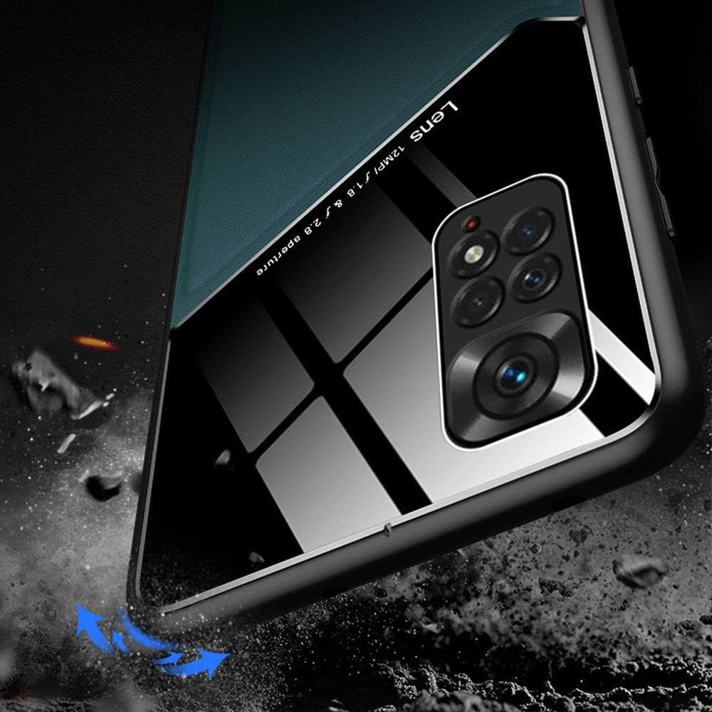 For Xiaomi Redmi Note 11 4G (Qualcomm)/Note 11S 4G Phone Case Shockproof Cover Anti-Fall TPU Frame Phone Protector with Magnetic Metal Sheet/Precise Cut-Out