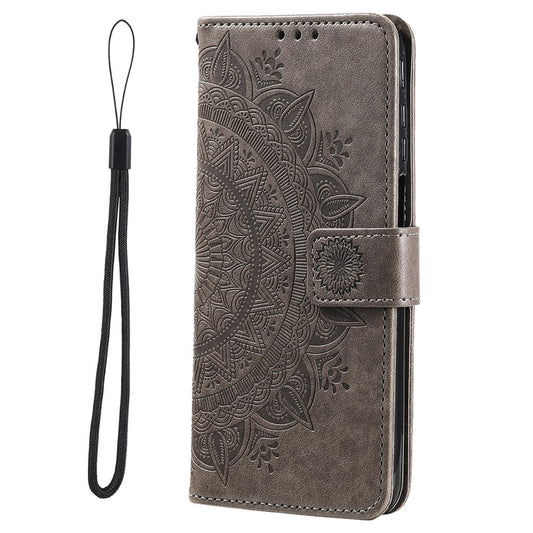 For Xiaomi Redmi Note Note 12 Pro 4G / 11 Pro 4G (MediaTek) / Redmi Note 11 Pro 5G (Qualcomm) PU Leather + Inner TPU Shockproof Cover Stand Imprinted Mandala Flower Flip Wallet Case with Strap