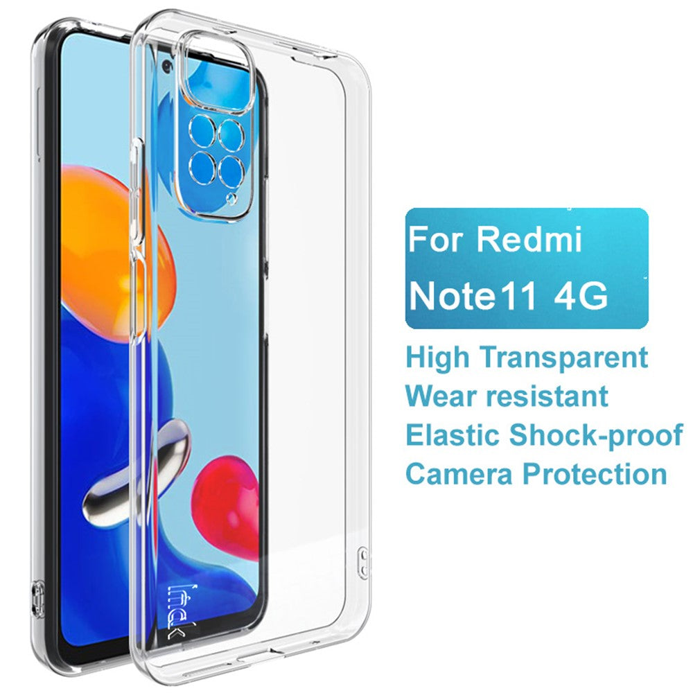 IMAK UX-5 Series Phone Case for Xiaomi Redmi Note 11 4G (Qualcomm) / Redmi Note 11S 4G, Transparent TPU Shockproof Cover