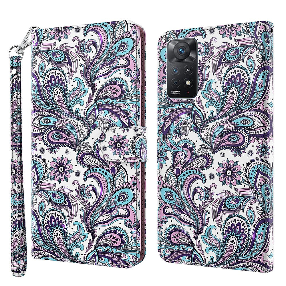 For Xiaomi Redmi Note 12 Pro 4G / 11 Pro 4G (MediaTek) / Note 11 Pro 5G (Qualcomm) Wallet Phone Case 3D Creative Pattern Printing PU Leather Wallet Stand Feature Flip Cover with Strap