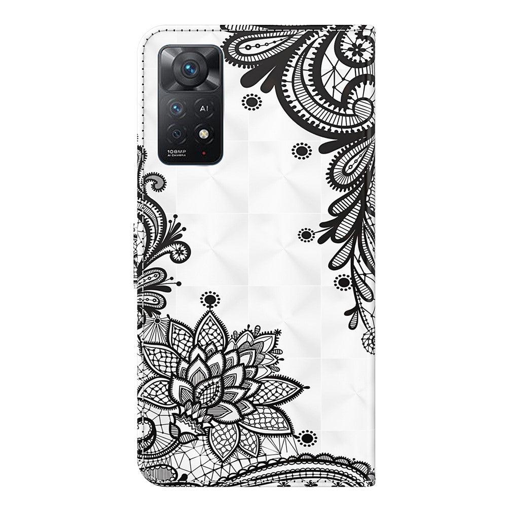 For Xiaomi Redmi Note 12 Pro 4G / 11 Pro 4G (MediaTek) / Note 11 Pro 5G (Qualcomm) Wallet Phone Case 3D Creative Pattern Printing PU Leather Wallet Stand Feature Flip Cover with Strap