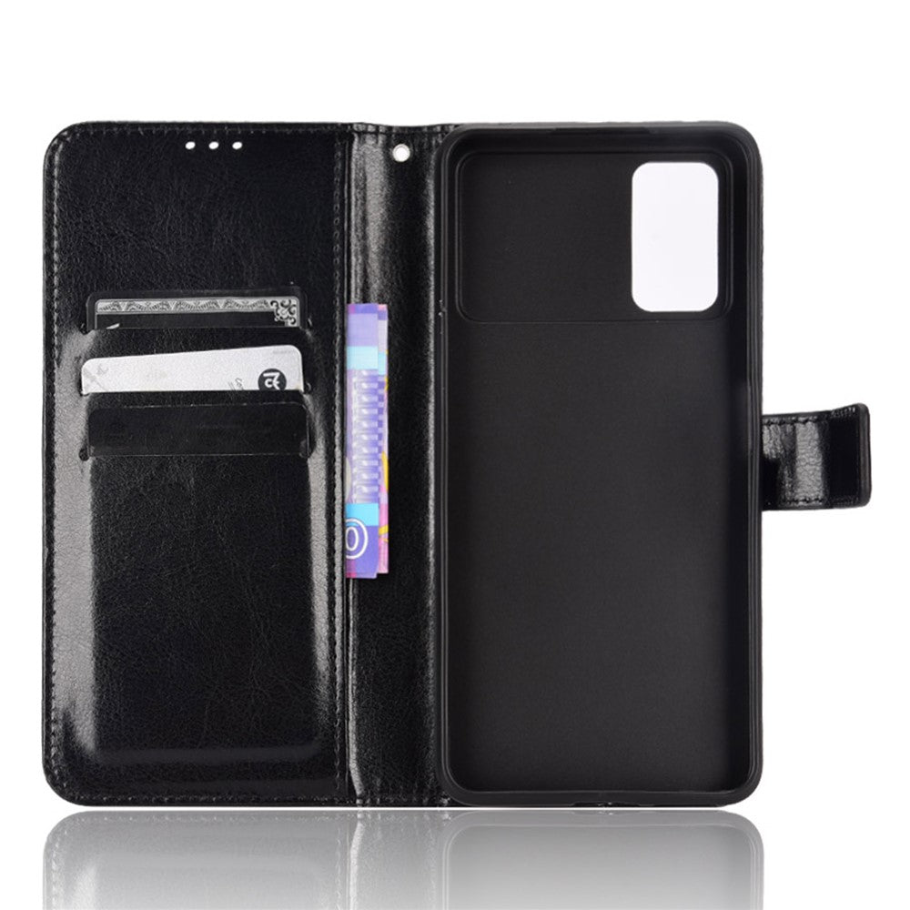 For Xiaomi Poco X4 Pro 5G Crazy Horse Texture Flip Cover PU Leather Stand Wallet Shockproof Protective Phone Case with Wrist Strap