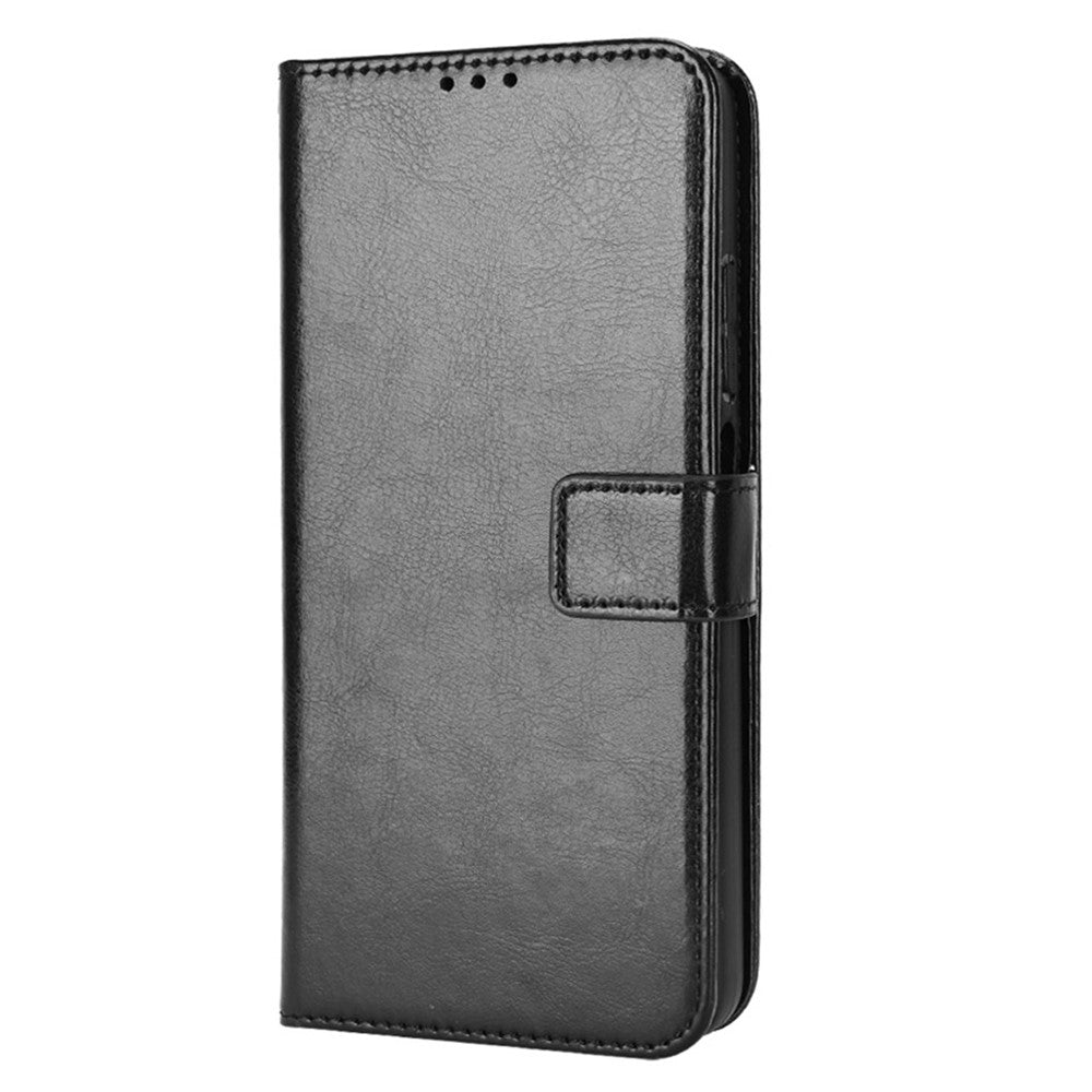 For Xiaomi Poco X4 Pro 5G Crazy Horse Texture Flip Cover PU Leather Stand Wallet Shockproof Protective Phone Case with Wrist Strap