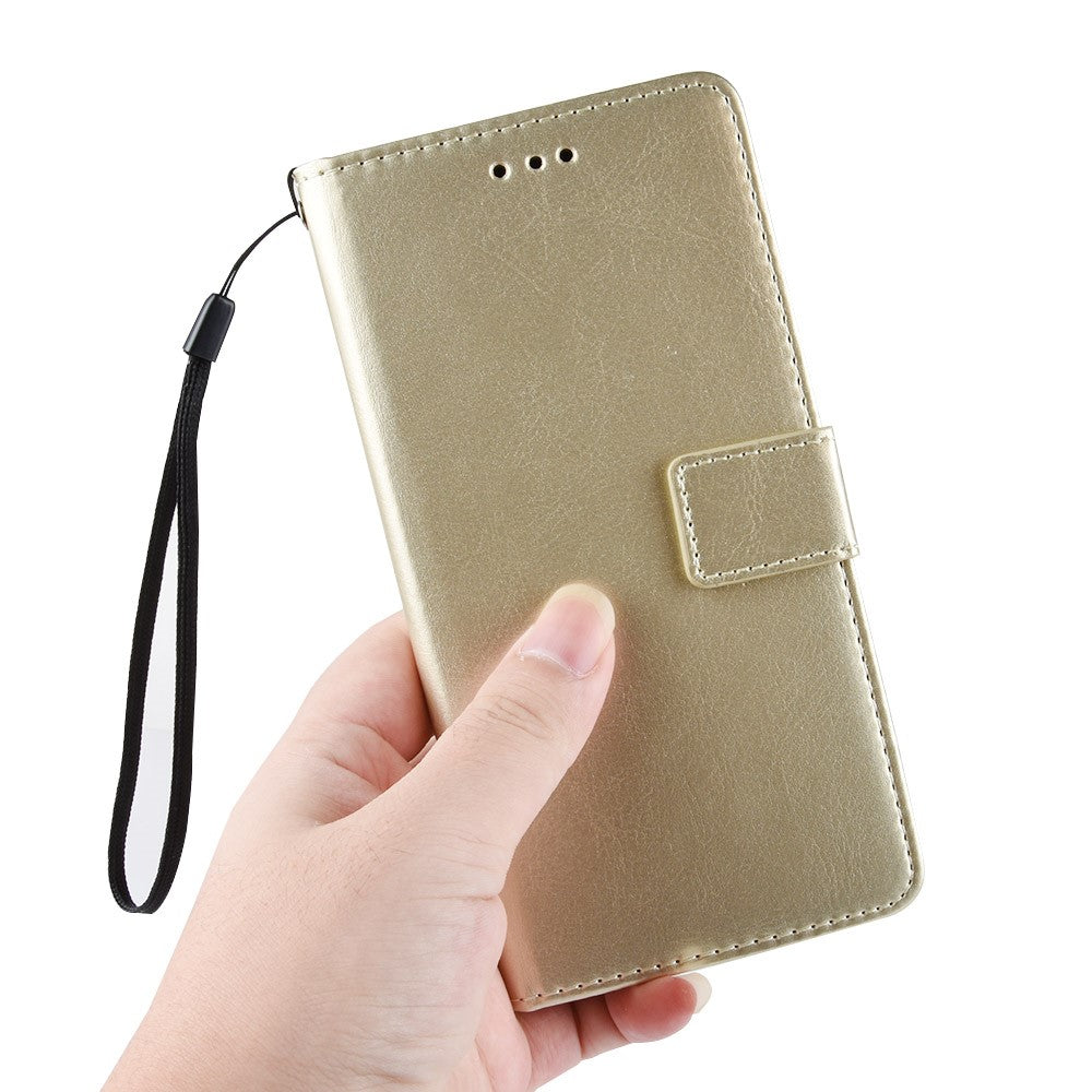 For Xiaomi Poco X4 Pro 5G Crazy Horse Texture Flip Cover PU Leather Stand Wallet Shockproof Protective Phone Case with Wrist Strap