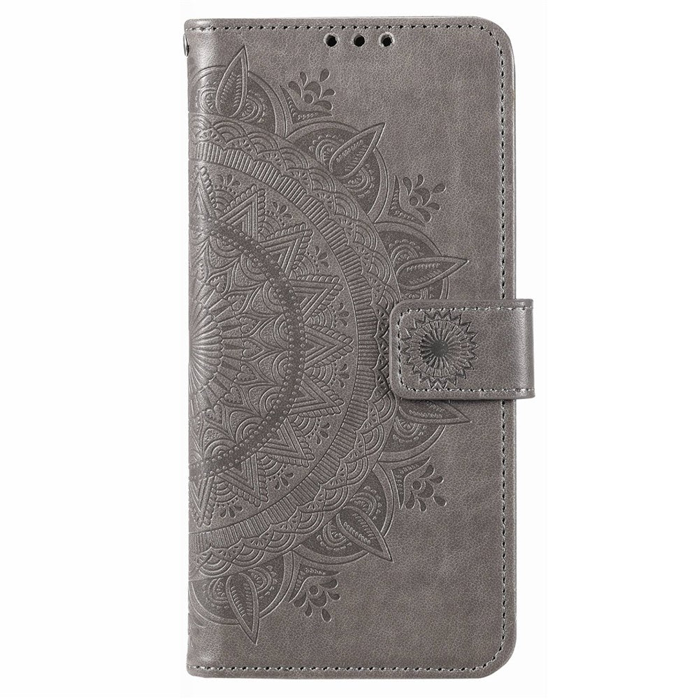 For Xiaomi Poco X4 Pro 5G Wallet Stand Design Imprinted Mandala Flower Fully Wrapped PU Leather Phone Flip Cover Phone Case