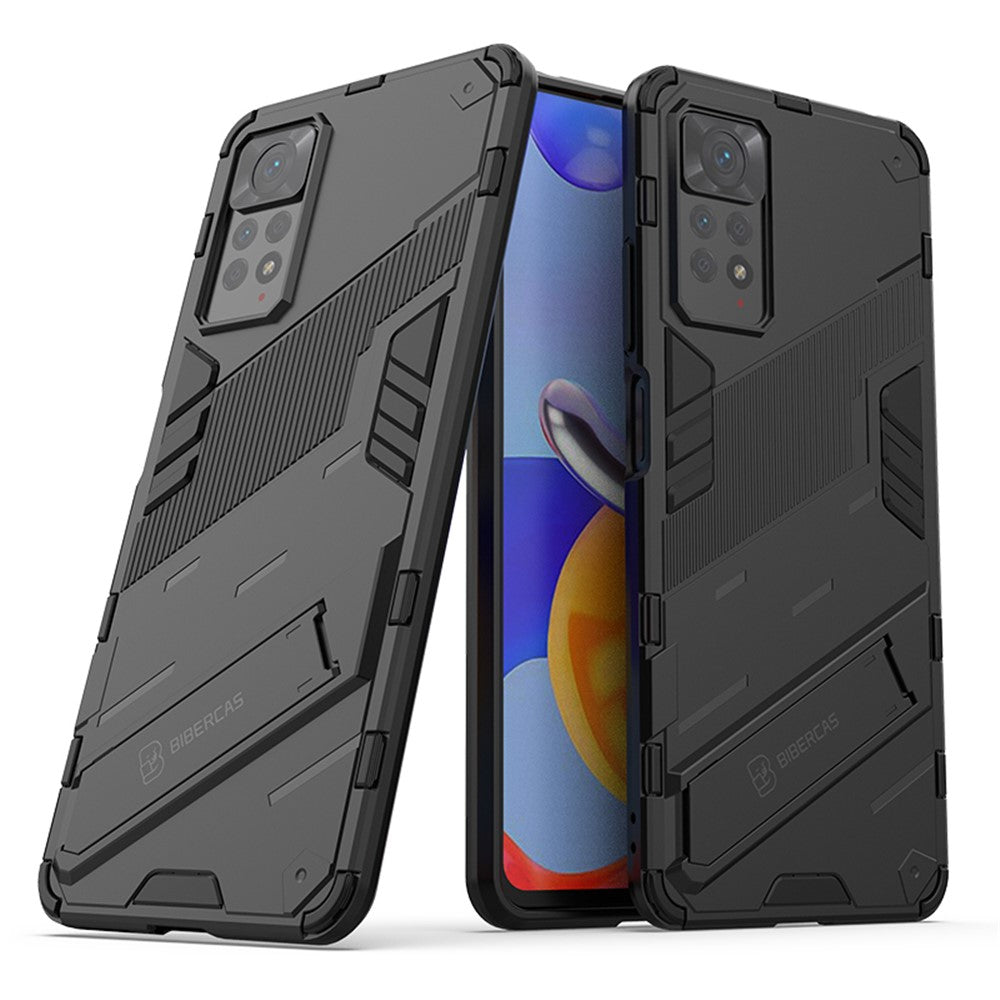 For Xiaomi Redmi Note 12 Pro 4G / 11 Pro 4G (MediaTek) / Note 11 Pro 5G (Qualcomm) Hard PC + Soft TPU Kickstand Phone Case