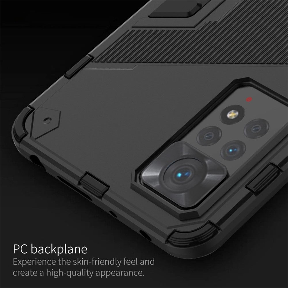 For Xiaomi Redmi Note 12 Pro 4G / 11 Pro 4G (MediaTek) / Note 11 Pro 5G (Qualcomm) Hard PC + Soft TPU Kickstand Phone Case