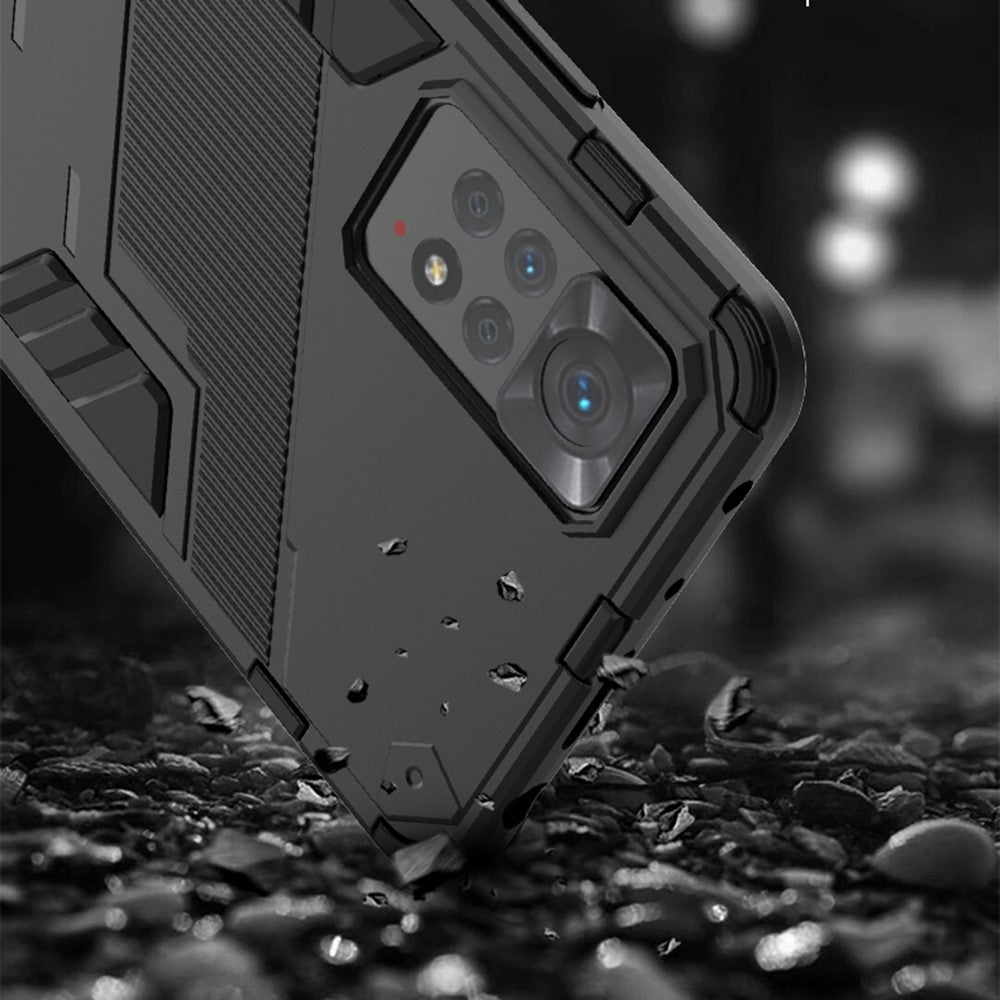 For Xiaomi Redmi Note 12 Pro 4G / 11 Pro 4G (MediaTek) / Note 11 Pro 5G (Qualcomm) Hard PC + Soft TPU Kickstand Phone Case