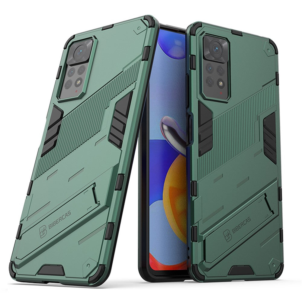 For Xiaomi Redmi Note 12 Pro 4G / 11 Pro 4G (MediaTek) / Note 11 Pro 5G (Qualcomm) Hard PC + Soft TPU Kickstand Phone Case