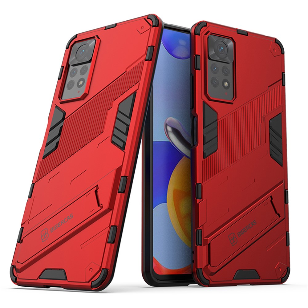 For Xiaomi Redmi Note 12 Pro 4G / 11 Pro 4G (MediaTek) / Note 11 Pro 5G (Qualcomm) Hard PC + Soft TPU Kickstand Phone Case