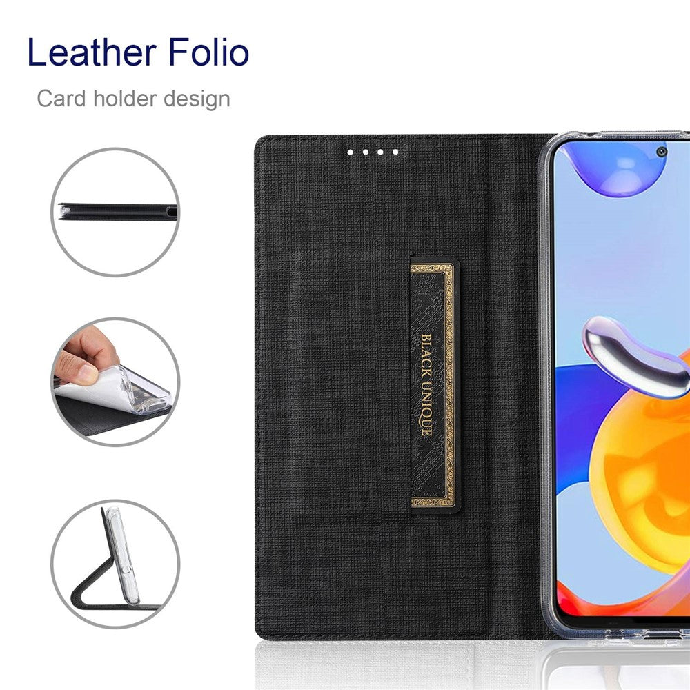 VILI DMX Series for Xiaomi Redmi Note 12 Pro 4G / 11 Pro 4G (MediaTek) / Note 11 Pro 5G (Qualcomm) PU Leather Anti-drop Protection Stand Phone Case with Card Holder