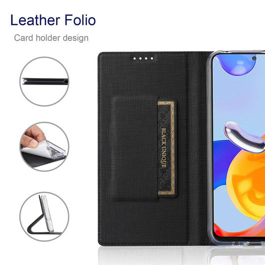 VILI DMX Series for Xiaomi Redmi Note 12 Pro 4G / 11 Pro 4G (MediaTek) / Note 11 Pro 5G (Qualcomm) PU Leather Anti-drop Protection Stand Phone Case with Card Holder