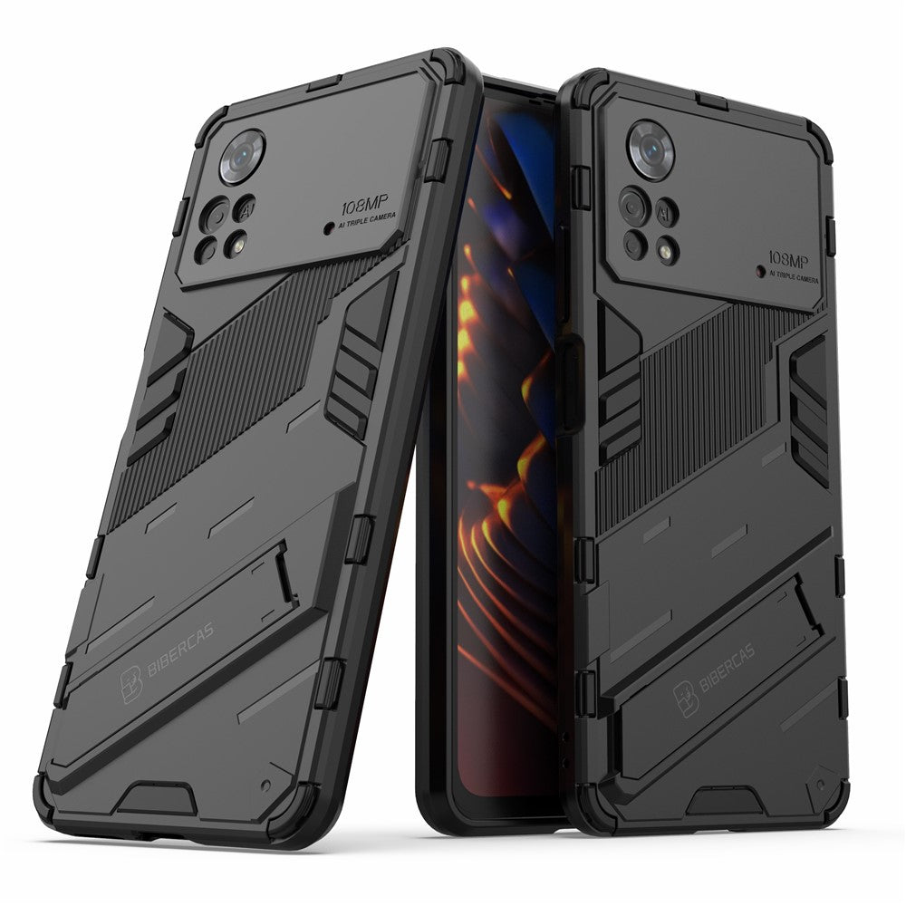 For Xiaomi Poco X4 Pro 5G Double Layer Design TPU+PC Case Kickstand Heavy Duty Armor Cover