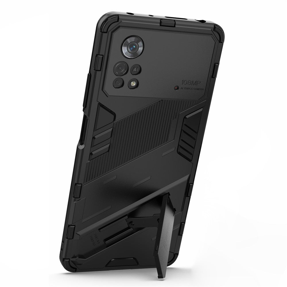 For Xiaomi Poco X4 Pro 5G Double Layer Design TPU+PC Case Kickstand Heavy Duty Armor Cover