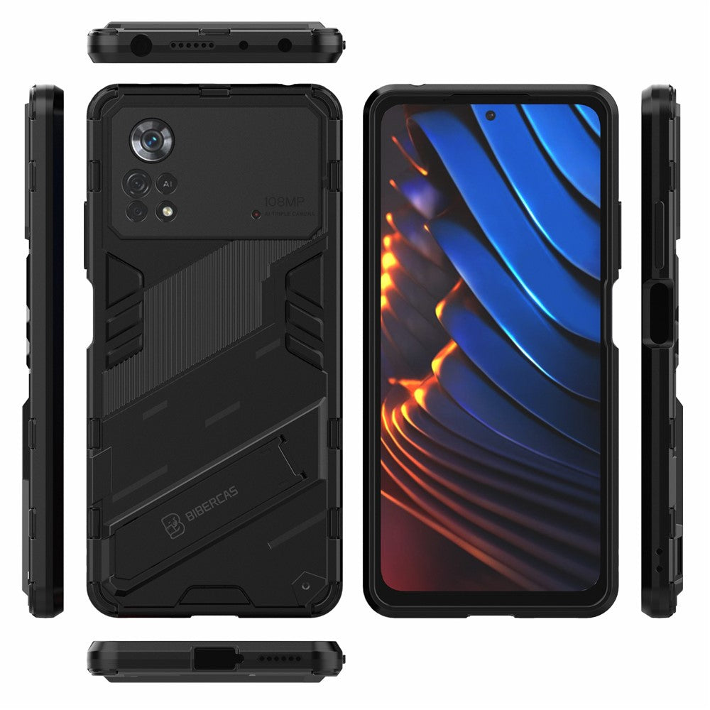 For Xiaomi Poco X4 Pro 5G Double Layer Design TPU+PC Case Kickstand Heavy Duty Armor Cover