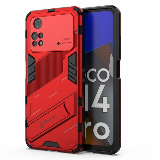 For Xiaomi Poco M4 Pro 4G Kickstand Design Drop Protective Cover Soft TPU Tough PC Shockproof Phone Case