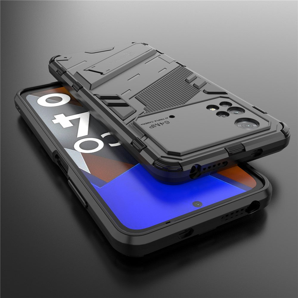For Xiaomi Poco M4 Pro 4G Kickstand Design Drop Protective Cover Soft TPU Tough PC Shockproof Phone Case