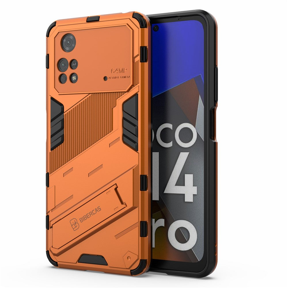 For Xiaomi Poco M4 Pro 4G Kickstand Design Drop Protective Cover Soft TPU Tough PC Shockproof Phone Case
