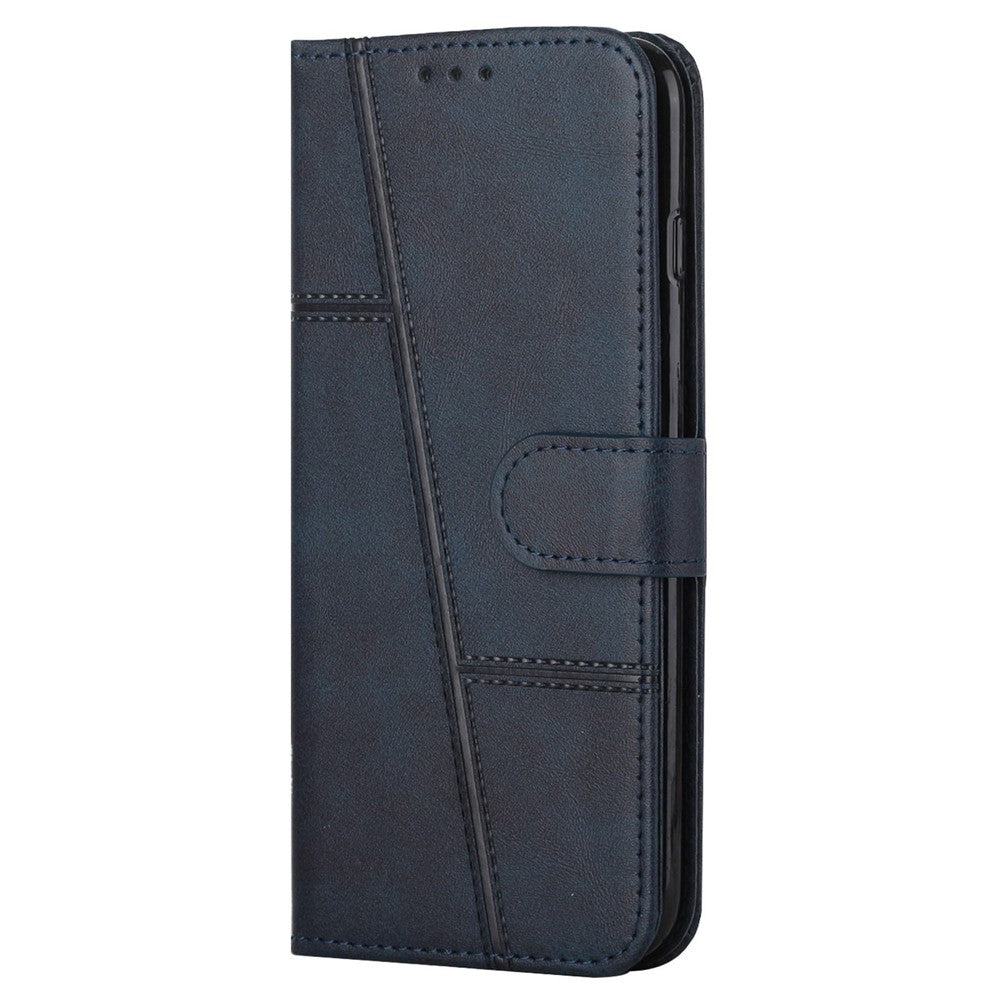 For Xiaomi Poco X4 Pro 5G Stitching Wallet Case PU Leather Magnetic Closure Stand Function Mobile Phone Cover with Strap