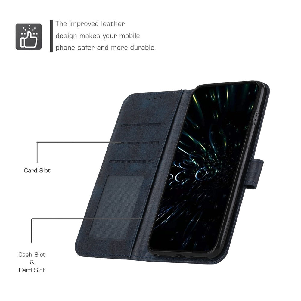 For Xiaomi Poco X4 Pro 5G Stitching Wallet Case PU Leather Magnetic Closure Stand Function Mobile Phone Cover with Strap
