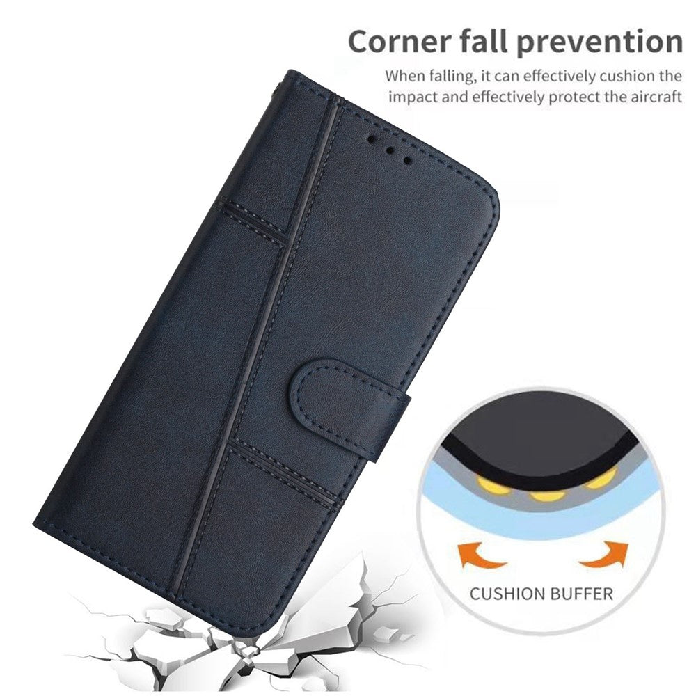 For Xiaomi Poco X4 Pro 5G Stitching Wallet Case PU Leather Magnetic Closure Stand Function Mobile Phone Cover with Strap