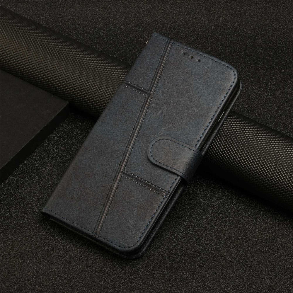 For Xiaomi Poco X4 Pro 5G Stitching Wallet Case PU Leather Magnetic Closure Stand Function Mobile Phone Cover with Strap