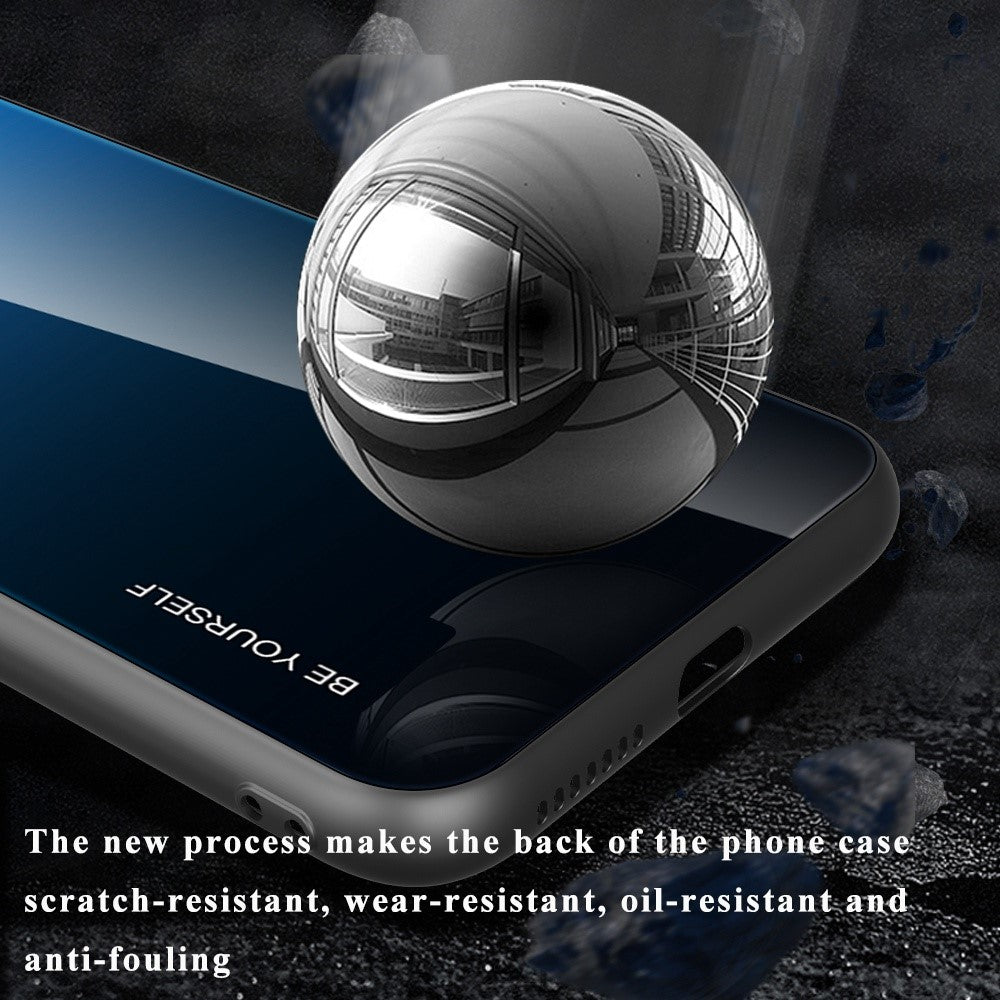 For Xiaomi Poco X4 Pro 5G Shockproof Protective Shell, Gradient Color Tempered Glass Back + Soft TPU Edge Phone Case