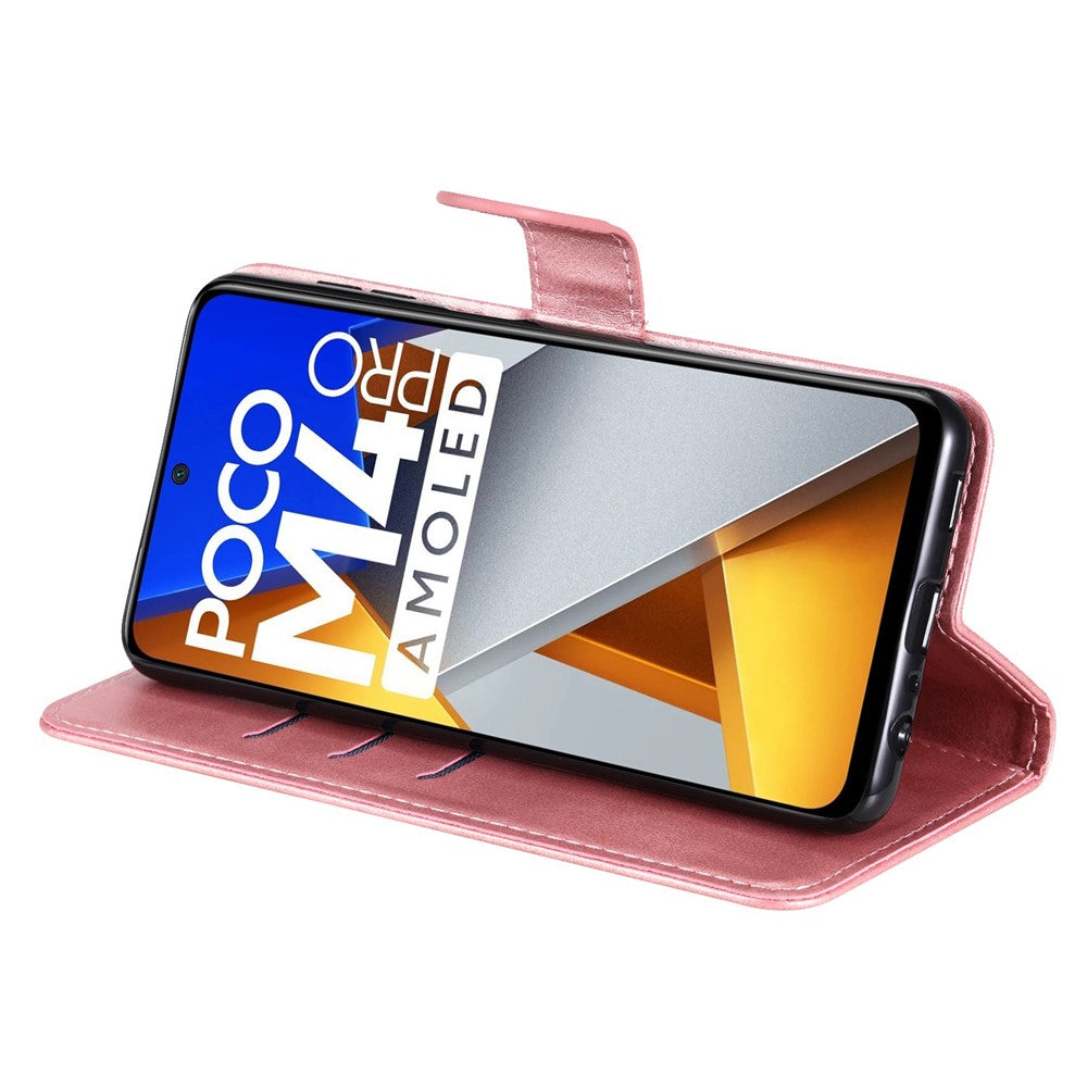 For Xiaomi Poco M4 Pro Wallet Stand Feature PU Leather Phone Case Magnetic Clasp Zipper Pocket Shockproof Cover