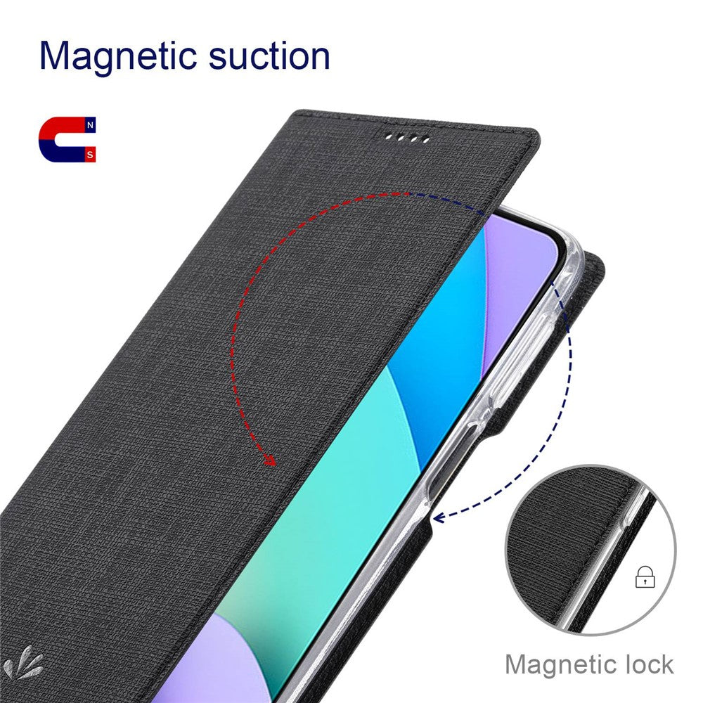 VILI DMX Series for Xiaomi Redmi Note 11 4G (Qualcomm)/Note 11S 4G Card Holder Anti-collision PU Leather Phone Case Stand Protective Cover