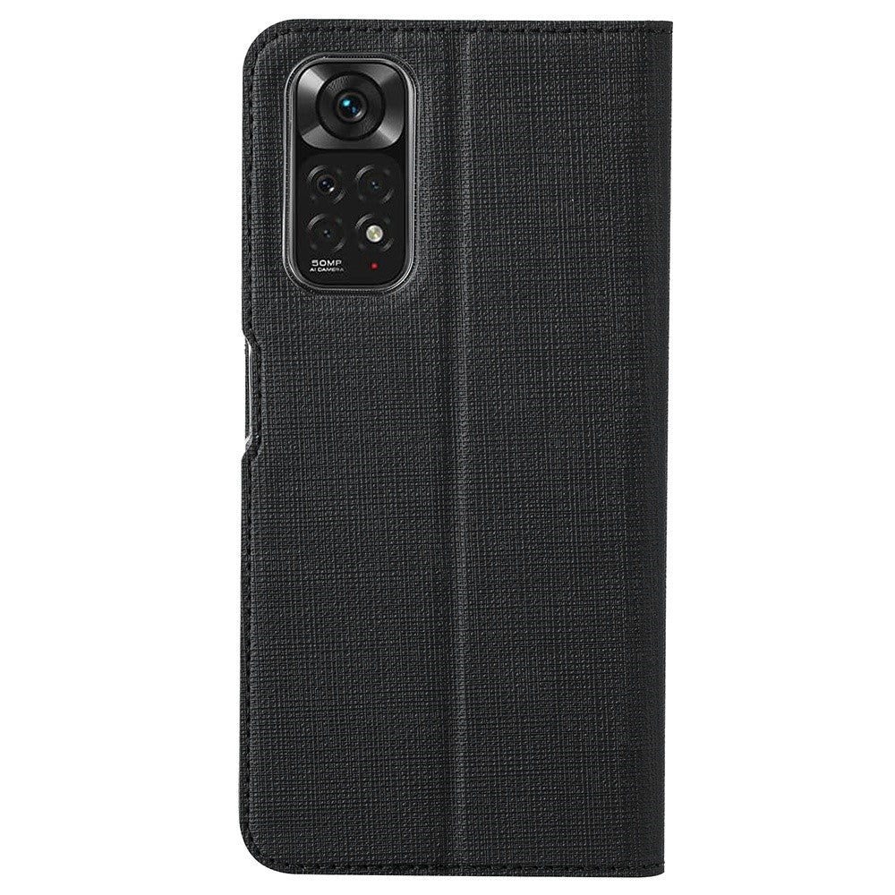 VILI DMX Series for Xiaomi Redmi Note 11 4G (Qualcomm)/Note 11S 4G Card Holder Anti-collision PU Leather Phone Case Stand Protective Cover