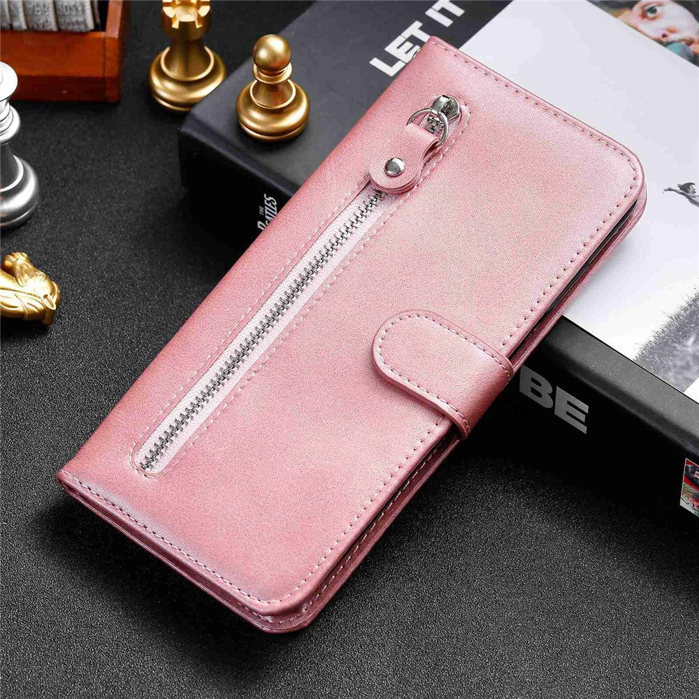 For Xiaomi Poco X4 Pro 5G Zippered Pocket Cowhide PU Leather Wallet Phone Stand Shell