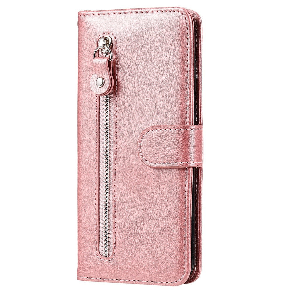 For Xiaomi Poco X4 Pro 5G Zippered Pocket Cowhide PU Leather Wallet Phone Stand Shell