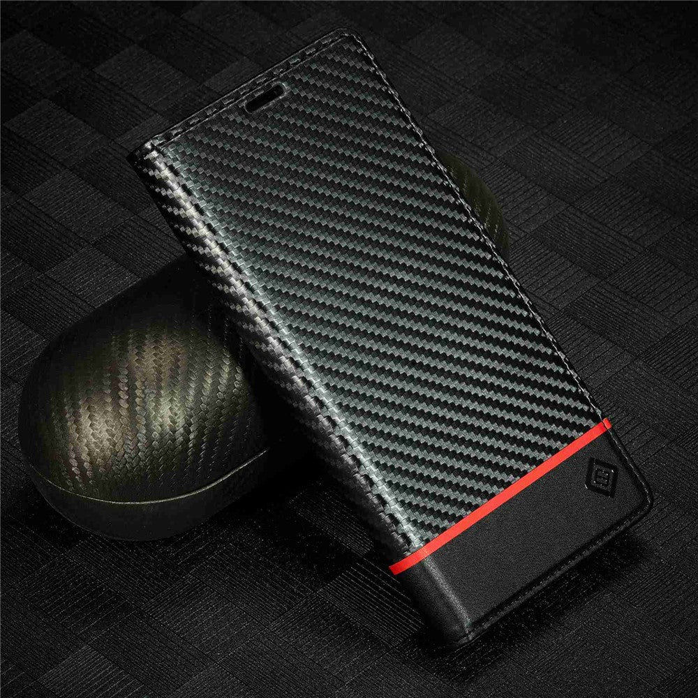 LC.IMEEKE For Xiaomi Poco X4 Pro 5G Anti-scratch Flip Wallet Case, PU Leather Carbon Fiber Texture Stand Magnetic Auto-absorbed Folio Phone Cover