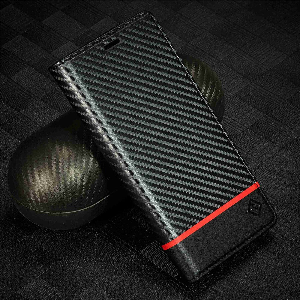 LC.IMEEKE For Xiaomi Redmi Note 11 4G (Qualcomm)/Note 11S 4G Shockproof Flip Wallet Case, PU Leather Carbon Fiber Texture Stand Magnetic Auto-absorbed Phone Cover
