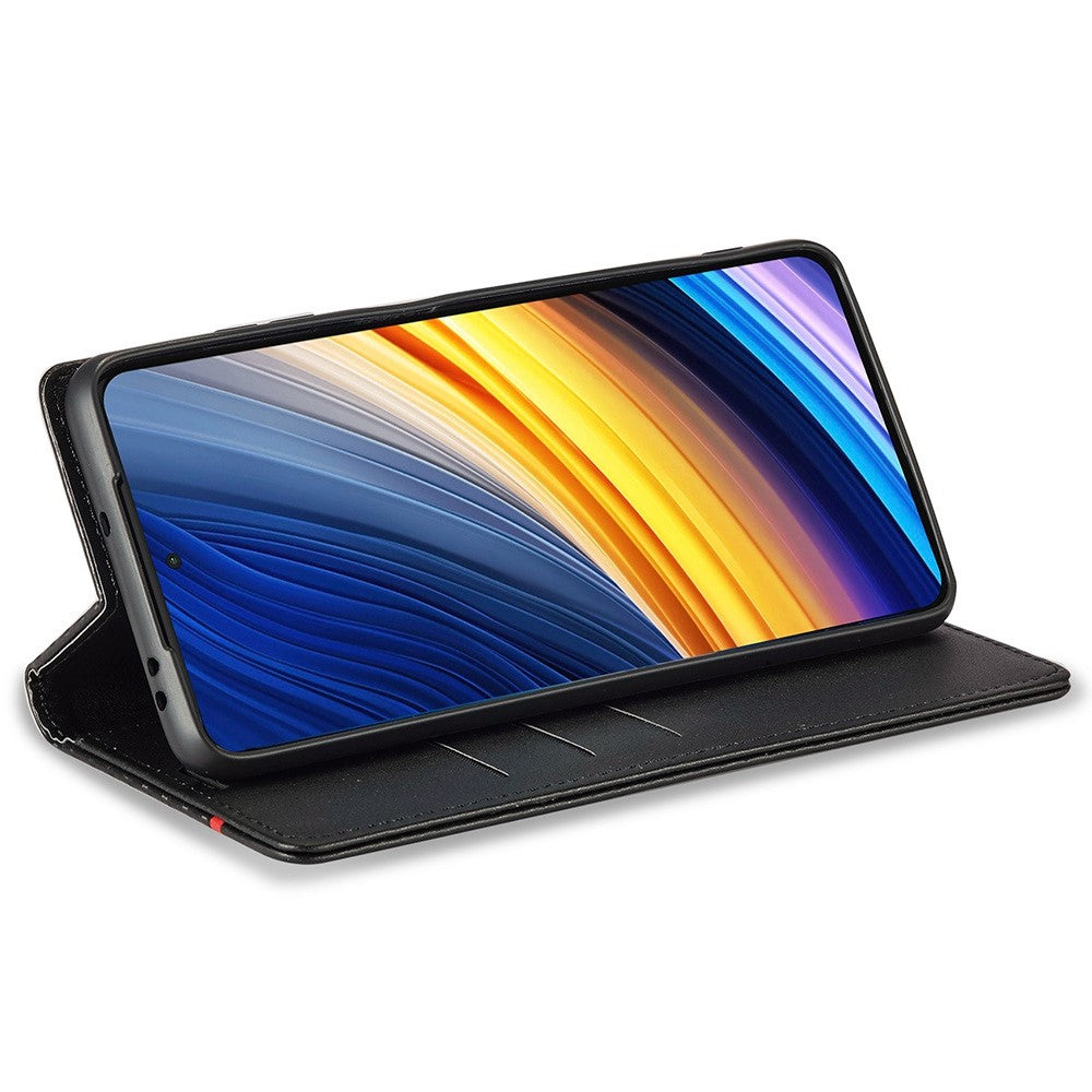 LC.IMEEKE For Xiaomi Poco X3/X3 Pro/X3 NFC Flip Wallet Case, Shock Absorption PU Leather Carbon Fiber Texture Stand Magnetic Auto-absorbed Phone Cover