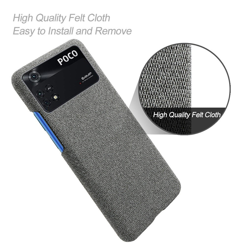 For Xiaomi Poco M4 Pro 4G Anti-dust Phone Shell Anti-scratch Hard PC+Cloth Phone Back Case