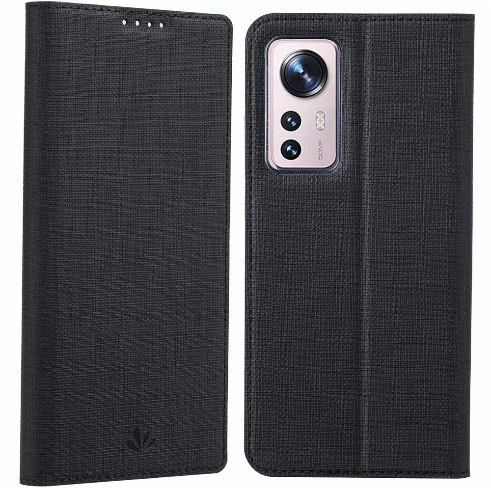 VILI DMX Series for Xiaomi 12 Pro 5G/12S Pro 5G/12 Pro (Dimensity) 5G PU Leather Folio Flip Phone Case with Card Holder Stand