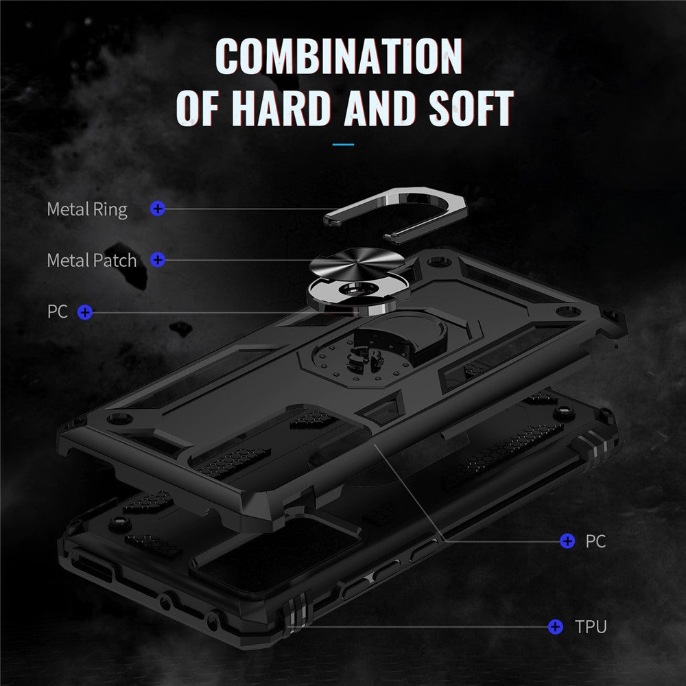 For Xiaomi 12 Pro 5G/12S Pro 5G/12 Pro (Dimensity) 5G Phone Case with Rotatable Ring Kickstand, Impact-resistant Hard PC Soft TPU Protective Cover