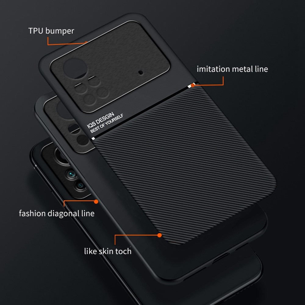For Xiaomi Poco X4 Pro 5G Imprinting PU Leather Case Drop-proof TPU Cover with Built-in Magnetic Metal Sheet