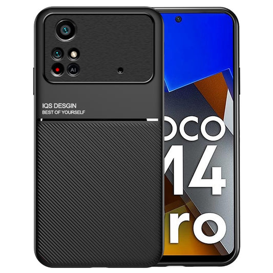 For Xiaomi Poco M4 Pro 4G Anti-scratch Imprinted PU Leather + TPU Phone Case with Built-in Metal Sheet
