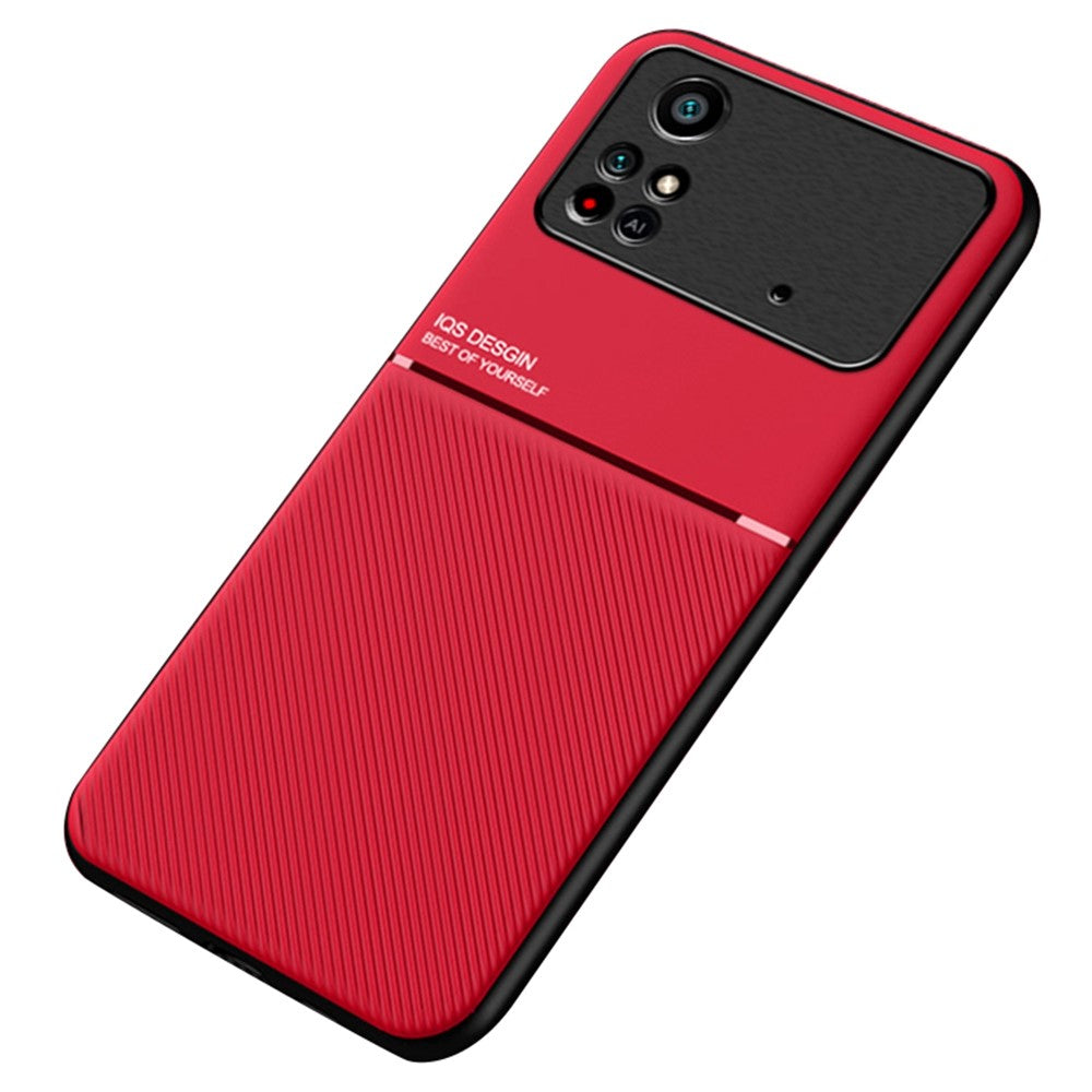 For Xiaomi Poco M4 Pro 4G Anti-scratch Imprinted PU Leather + TPU Phone Case with Built-in Metal Sheet