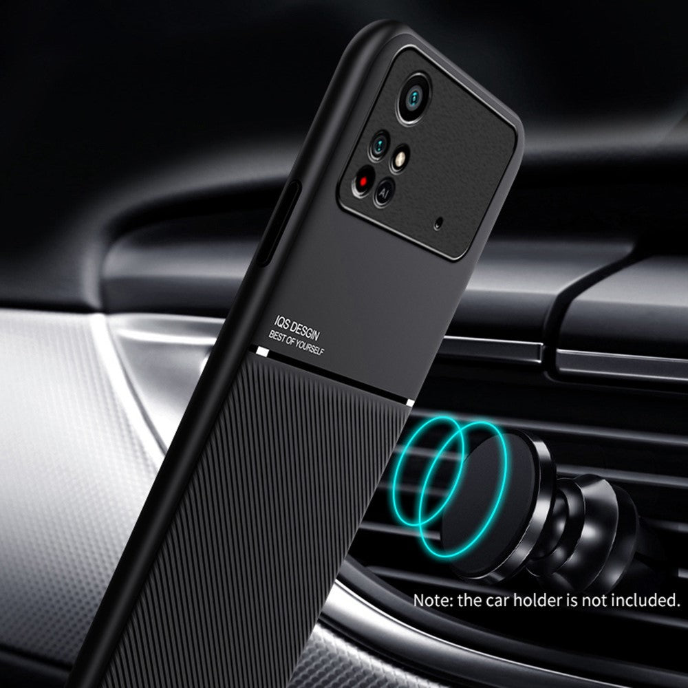 For Xiaomi Poco M4 Pro 4G Anti-scratch Imprinted PU Leather + TPU Phone Case with Built-in Metal Sheet