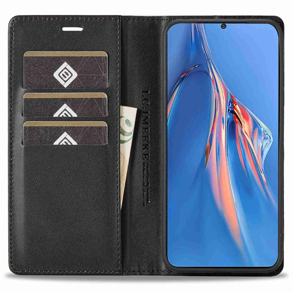 LC.IMEEKE Carbon Fiber Texture Book Style Leather Case for Xiaomi Redmi Note 12 Pro 4G / Note 11 Pro 4G (Mediatek) / Note 11 Pro 5G (Qualcomm), Magnetic Auto-absorbed Wallet Stand Phone Cover