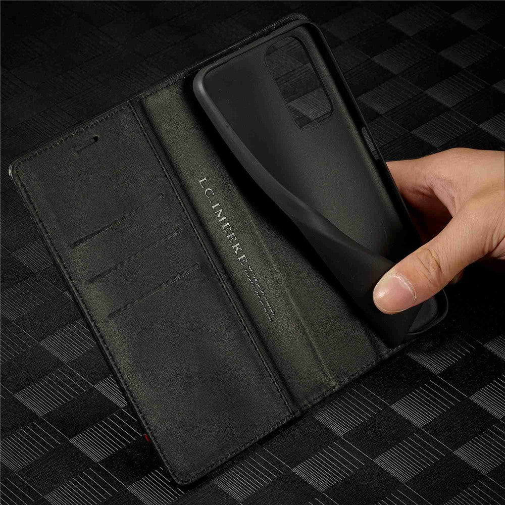 LC.IMEEKE Carbon Fiber Texture Book Style Leather Case for Xiaomi Redmi Note 12 Pro 4G / Note 11 Pro 4G (Mediatek) / Note 11 Pro 5G (Qualcomm), Magnetic Auto-absorbed Wallet Stand Phone Cover