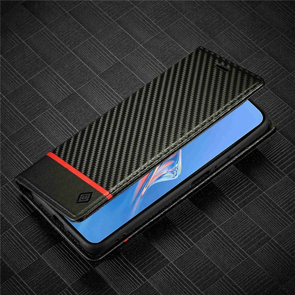 LC.IMEEKE Carbon Fiber Texture Book Style Leather Case for Xiaomi Redmi Note 12 Pro 4G / Note 11 Pro 4G (Mediatek) / Note 11 Pro 5G (Qualcomm), Magnetic Auto-absorbed Wallet Stand Phone Cover