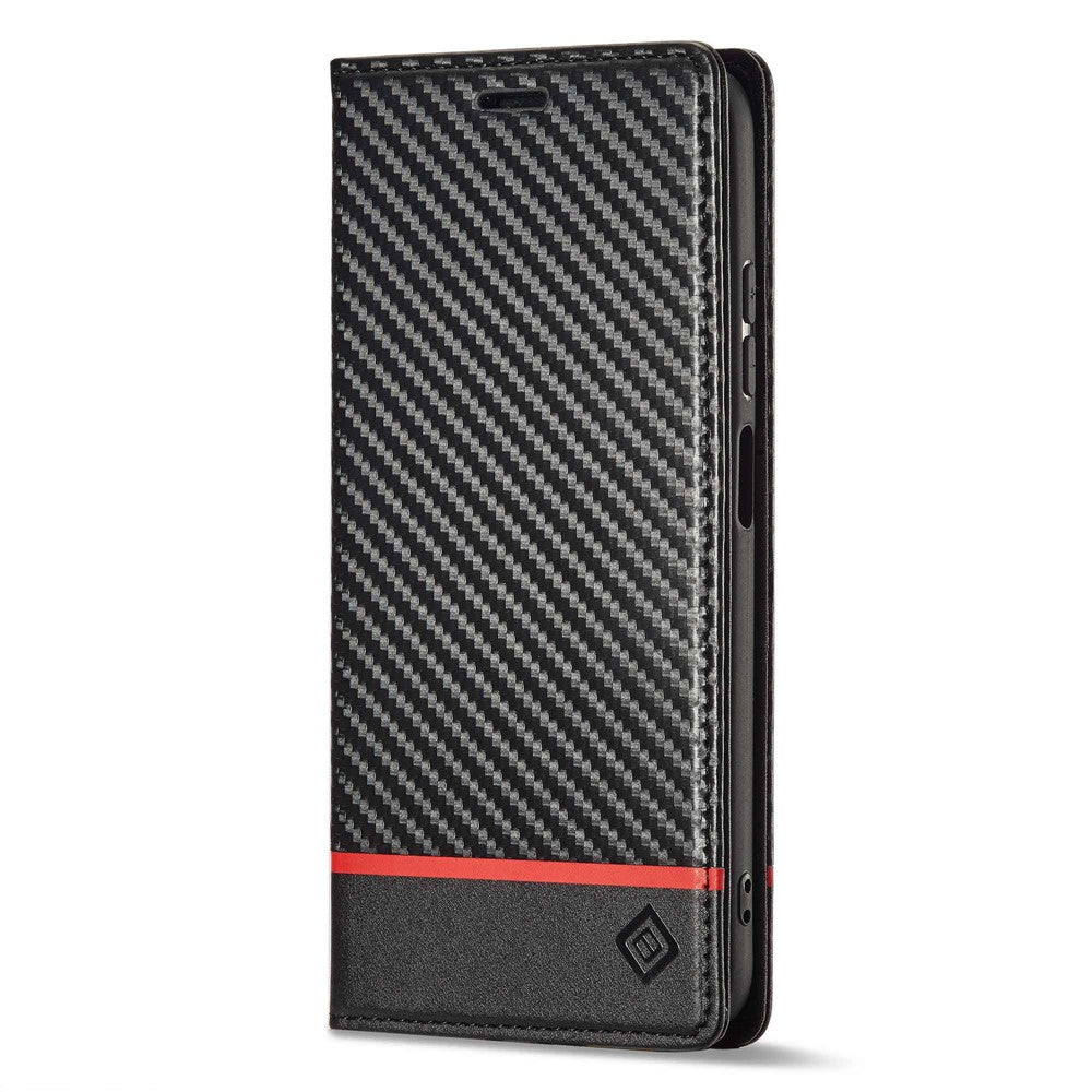 LC.IMEEKE Carbon Fiber Texture Book Style Leather Case for Xiaomi Redmi Note 12 Pro 4G / Note 11 Pro 4G (Mediatek) / Note 11 Pro 5G (Qualcomm), Magnetic Auto-absorbed Wallet Stand Phone Cover