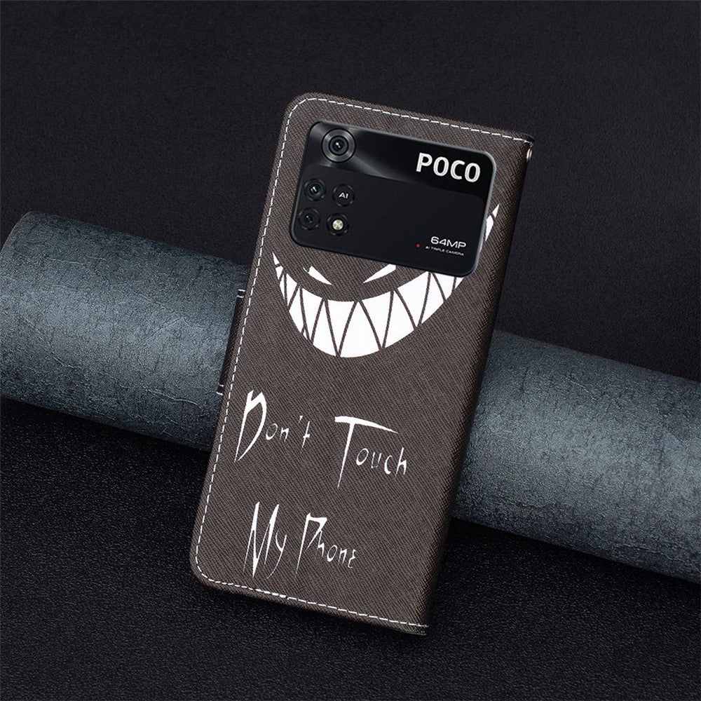 For Xiaomi Poco M4 Pro 4G Phone Case Pattern Printing PU Leather Wallet Stand Cover